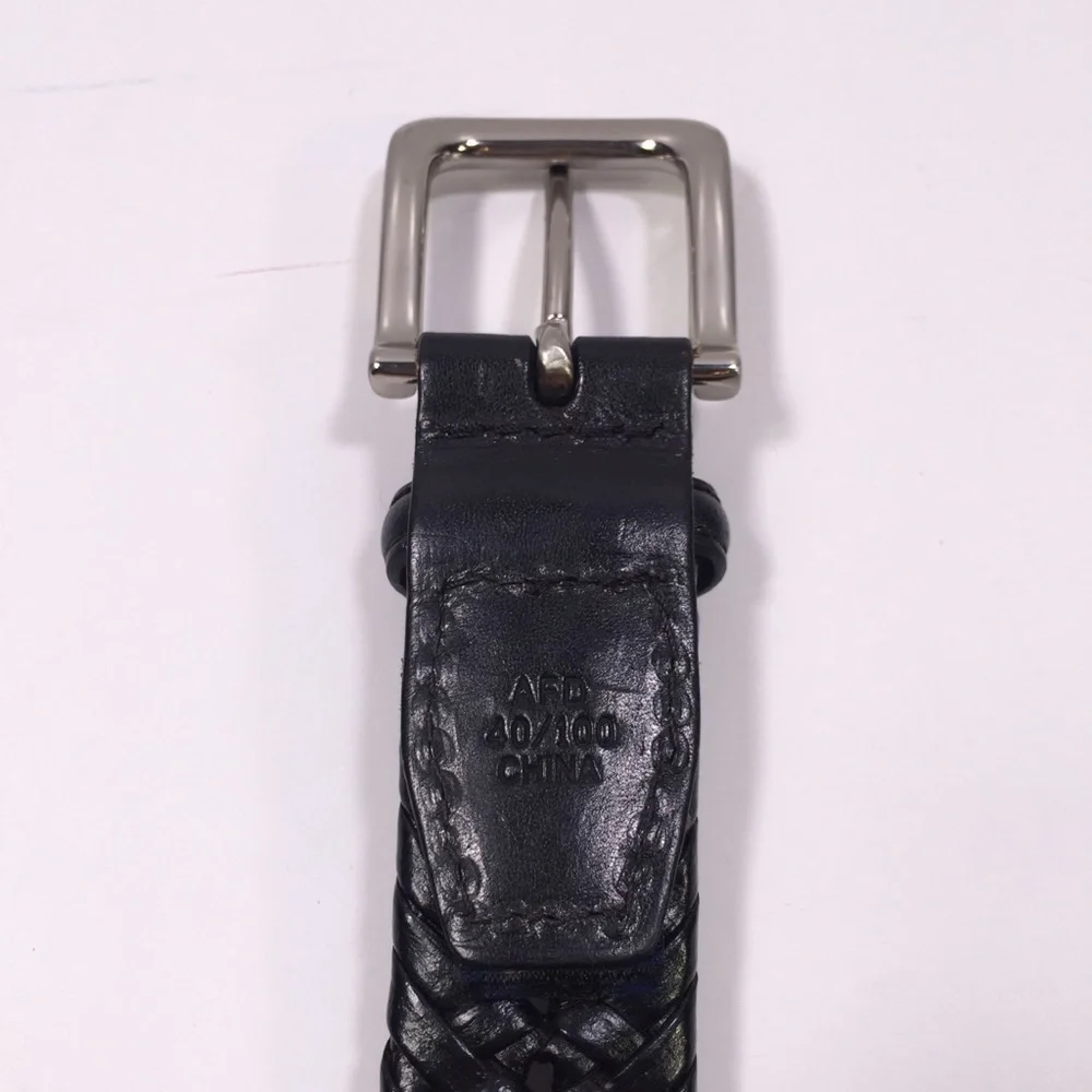 TOMMY Hilfiger Leather Woven Black Belt